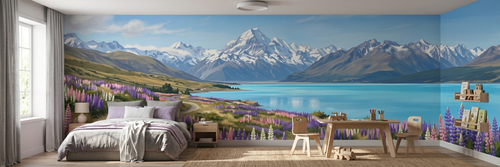 Aoraki mural in a room