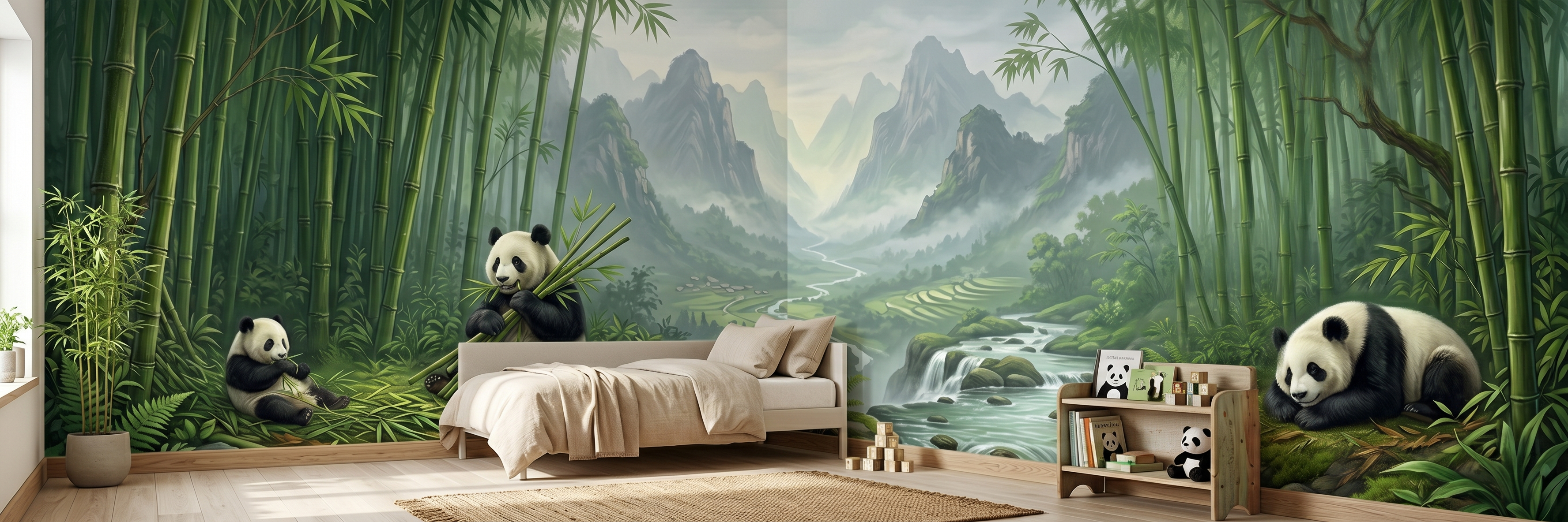 Bamboo Hollow mural in a room