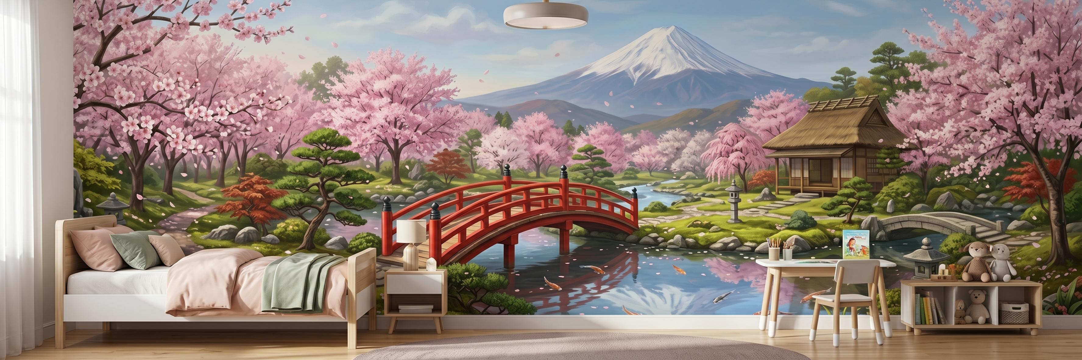 Blossom mural in a room
