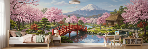 Blossom mural in a room