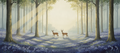 Bluebell Glade dawn forest mural