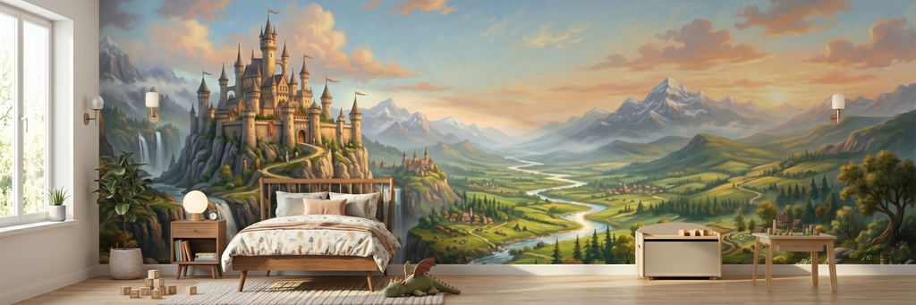 Dragon's Keep mural in a room