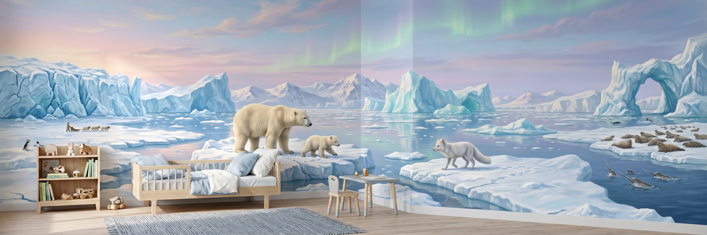 Frostpaw mural in a room