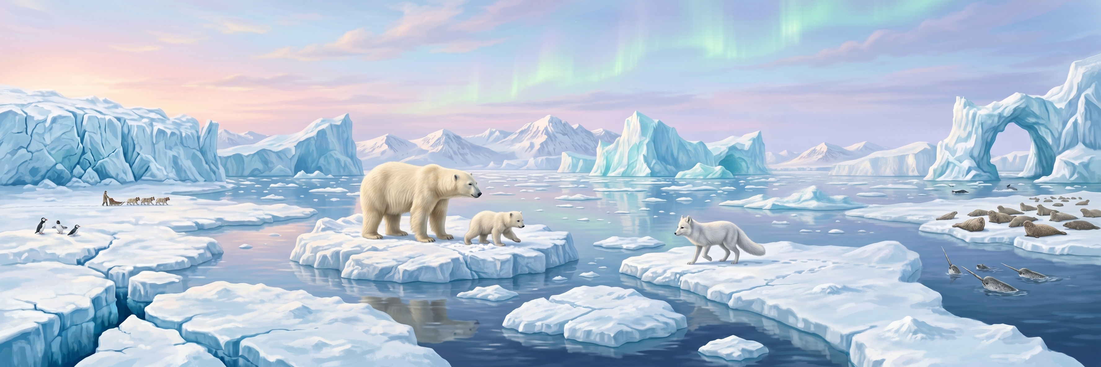 Frostpaw polar bears mural