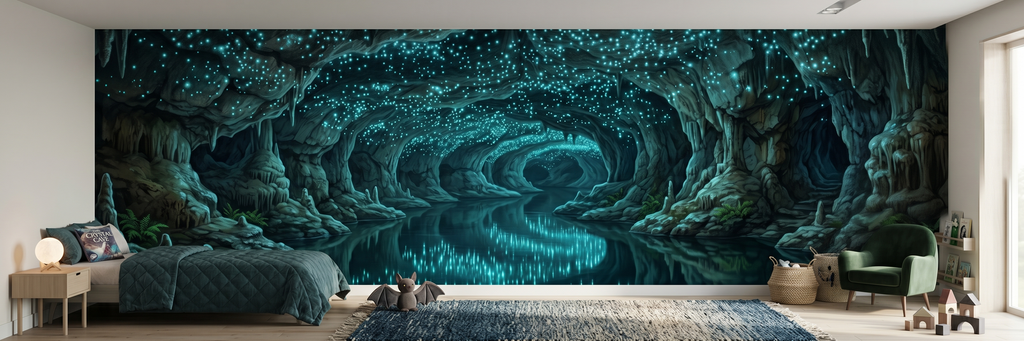 Glowworm Grotto mural in a room