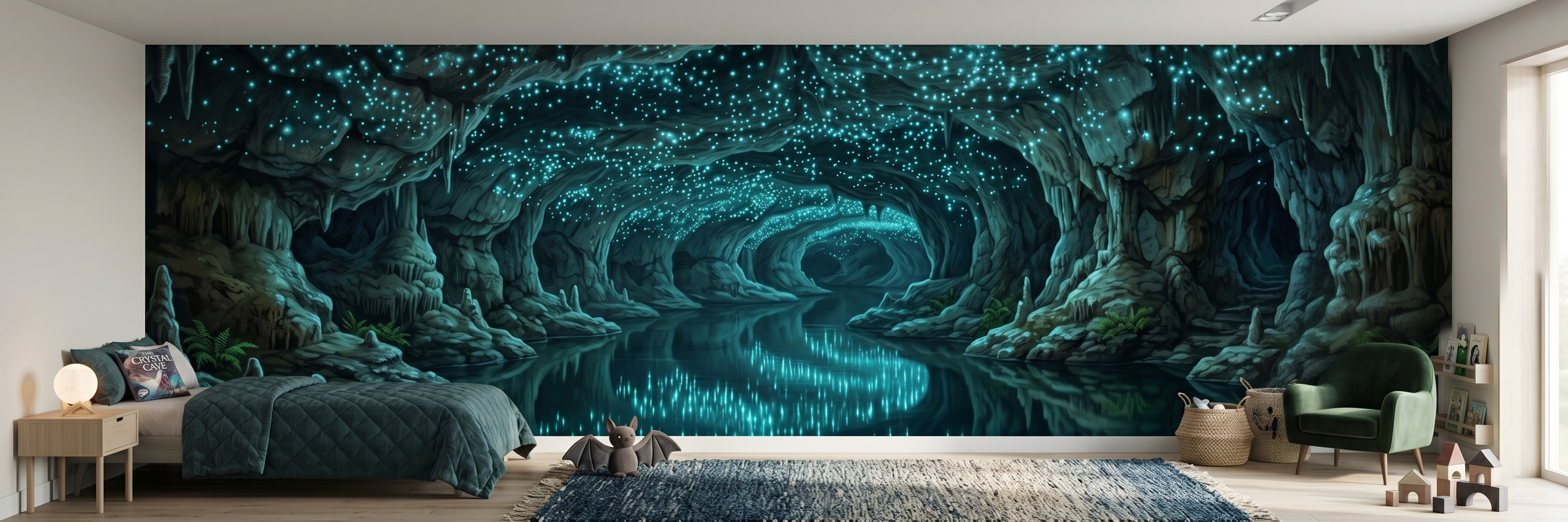 Glowworm Grotto mural in a room