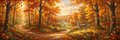 Golden Woods autumn forest mural