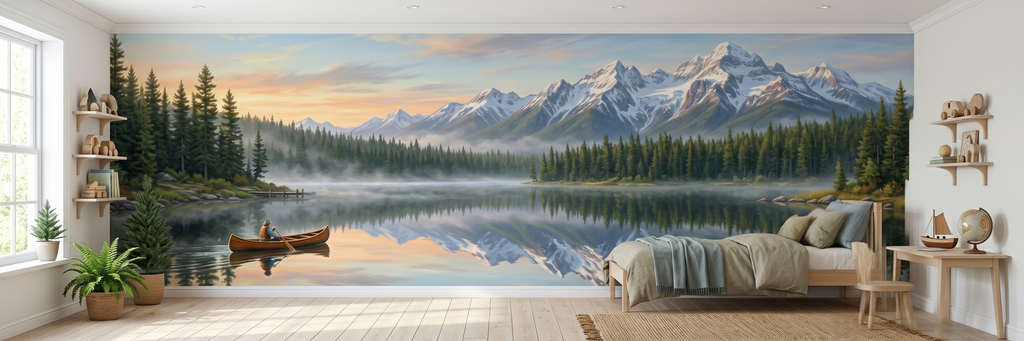 Mirror Lake mural in a room