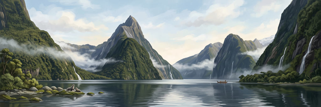 Mitre Peak Milford Sound mural