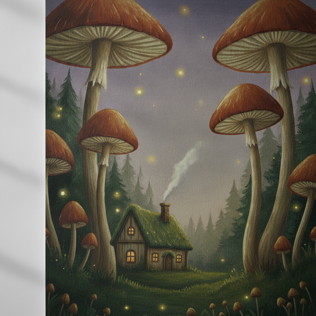 Mushroom Hollow matte paper close-up