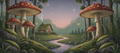 Mushroom Hollow twilight forest mural