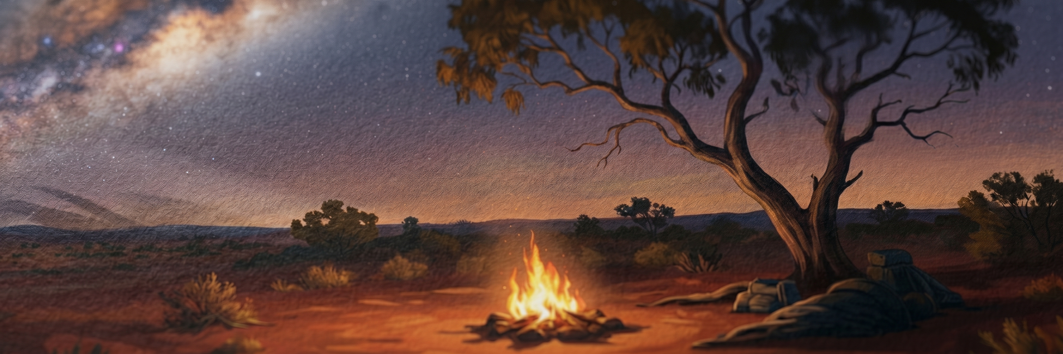 Outback Campfire matte paper close-up