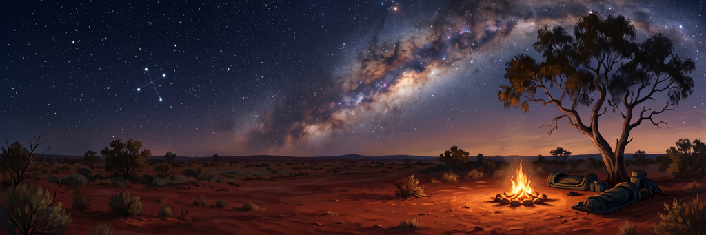 Outback Campfire starry night mural