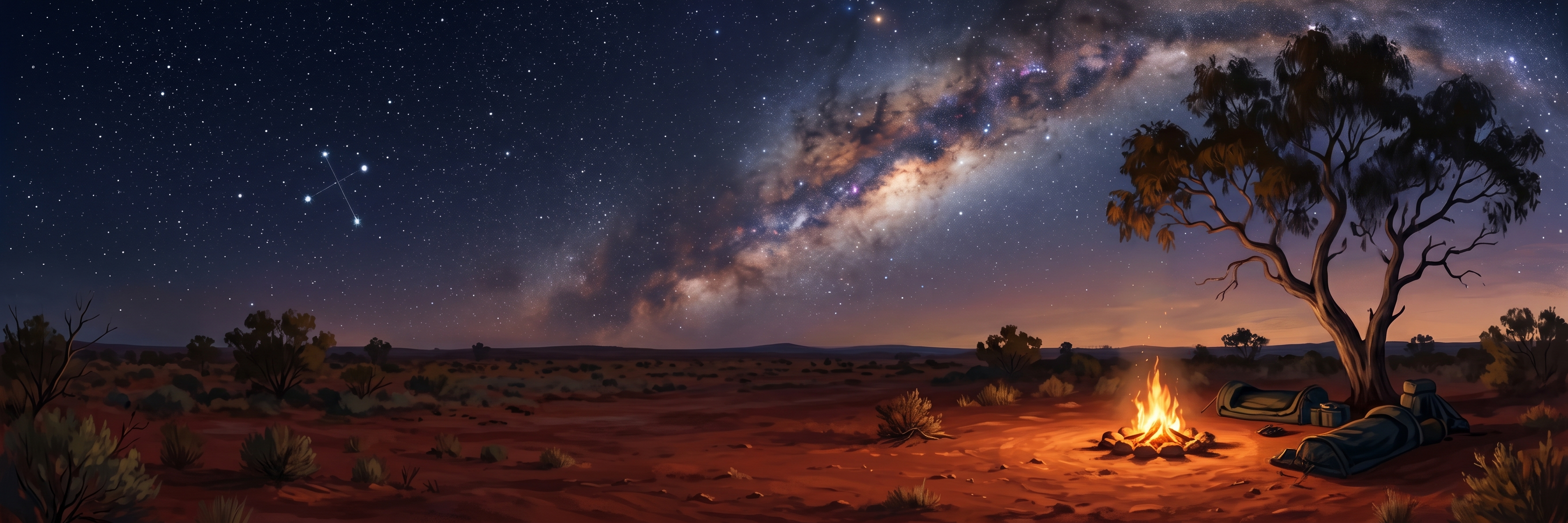 Outback Campfire starry night mural