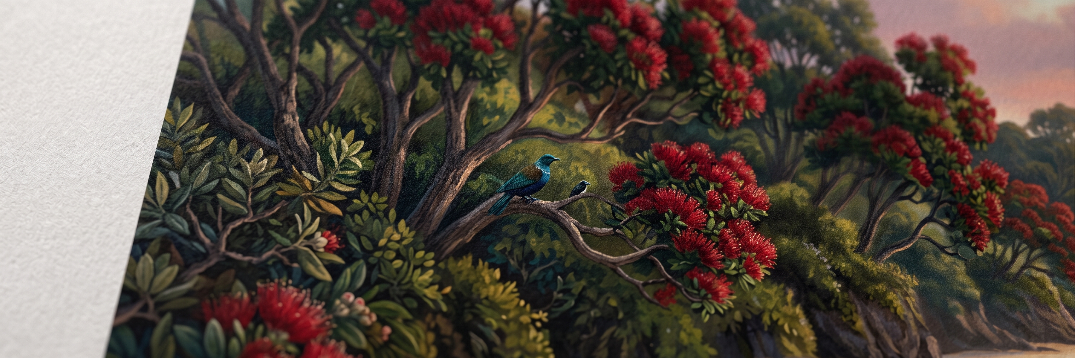 Pohutukawa Coast matte paper close-up