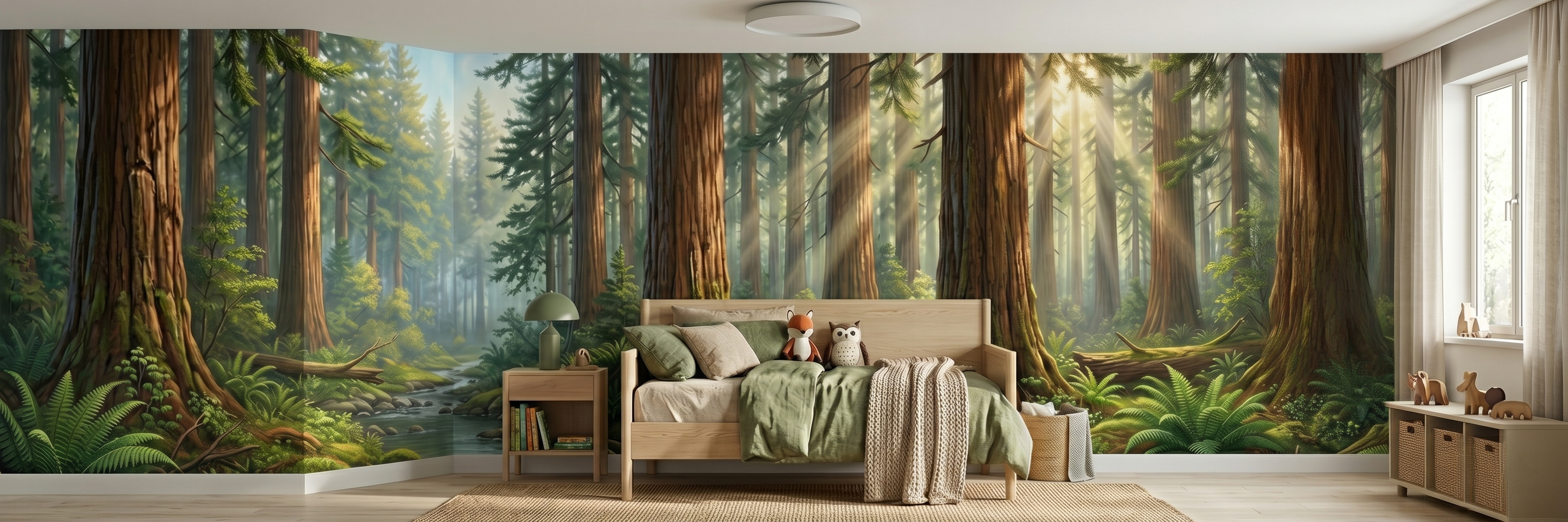 Redwood Giants mural in a room
