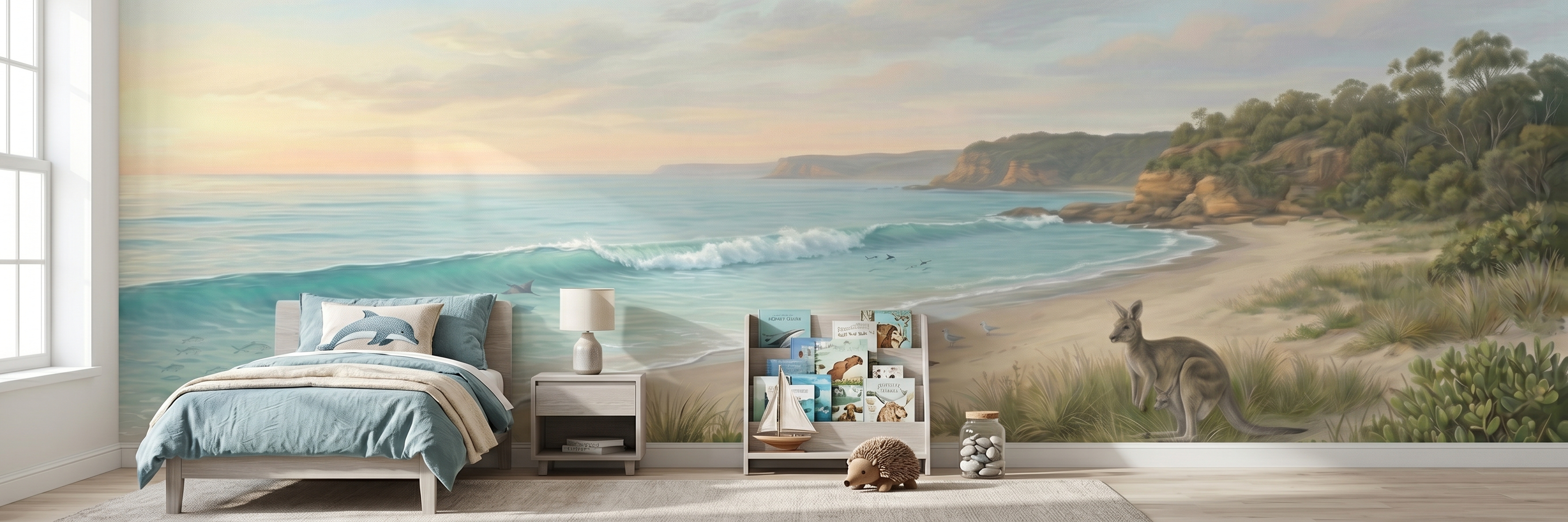 Saltwater mural in a room