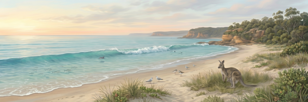 Saltwater coastal mural