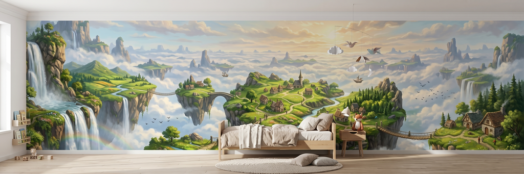 Sky Islands mural in a room