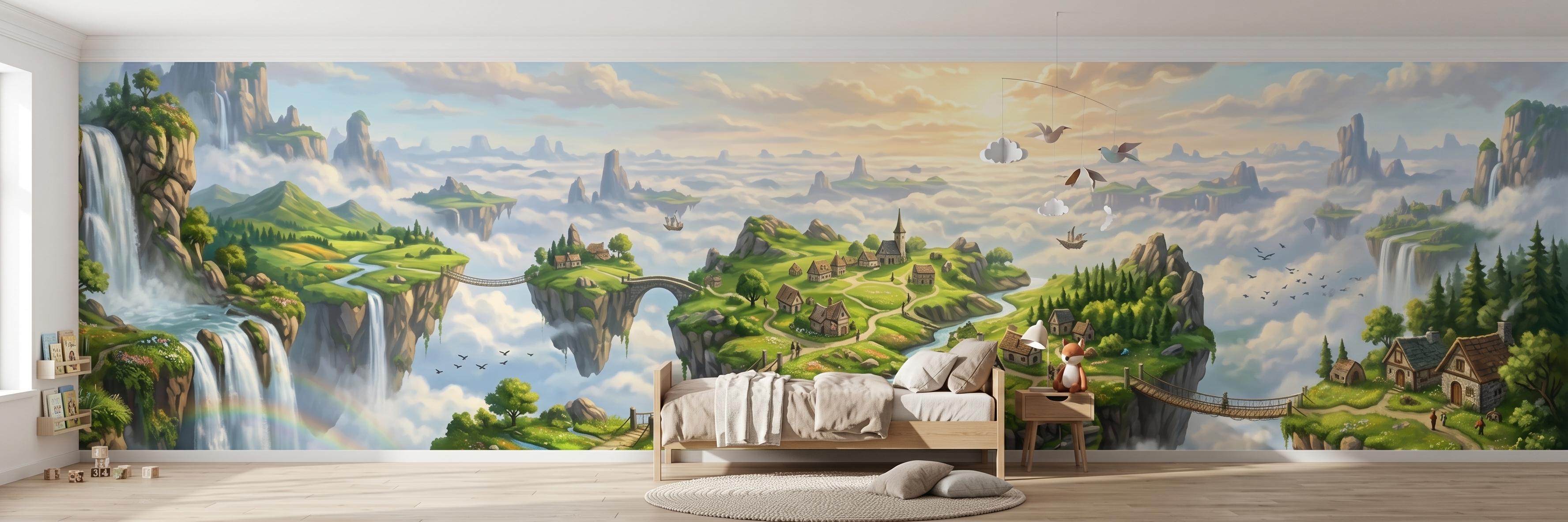 Sky Islands mural in a room