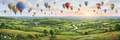 Skyward hot-air balloon mural