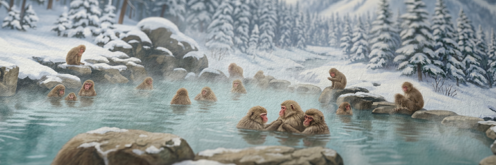 Snow Monkeys matte paper close-up