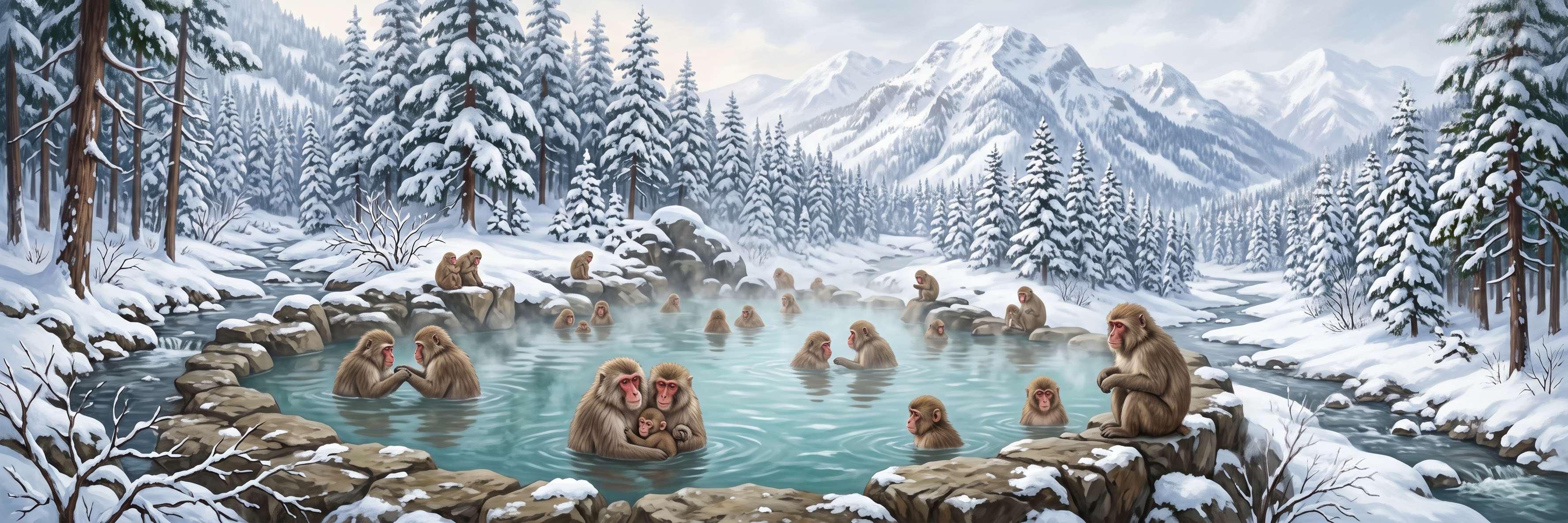 Snow Monkeys mural