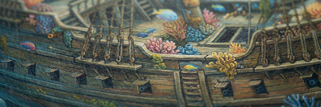Sunken Treasure matte paper close-up