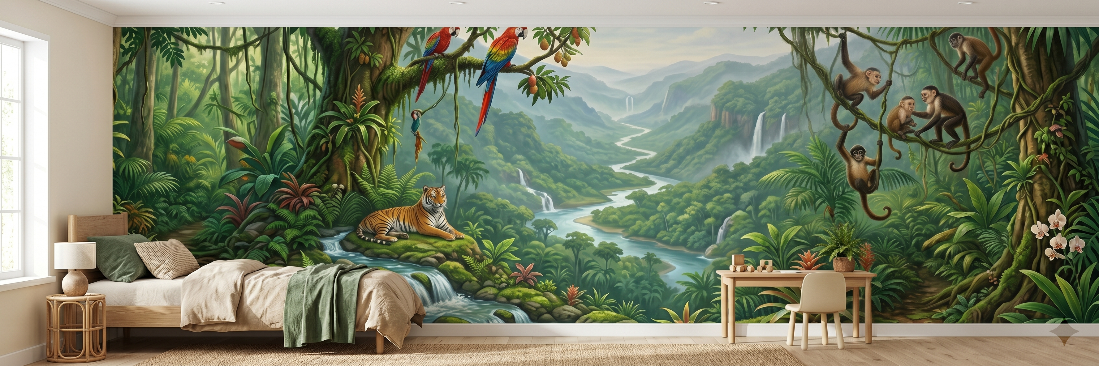 Tiger Trail mural in a room