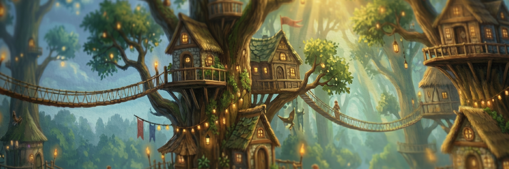 Treehouse Village matte paper close-up