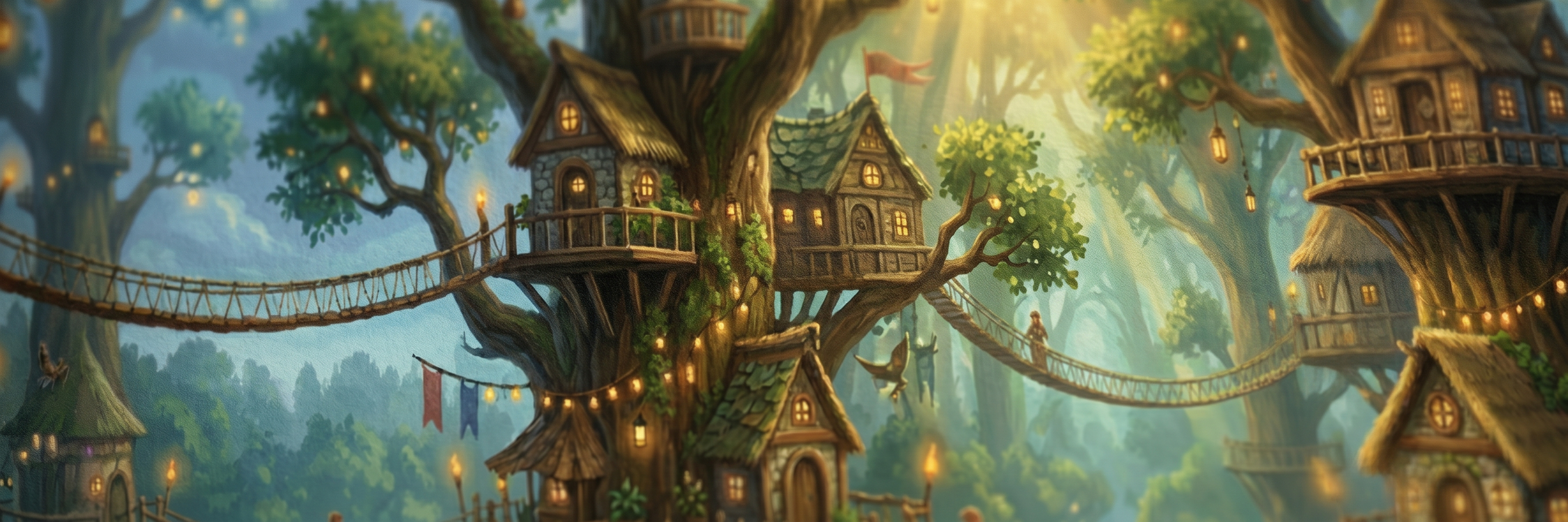 Treehouse Village matte paper close-up