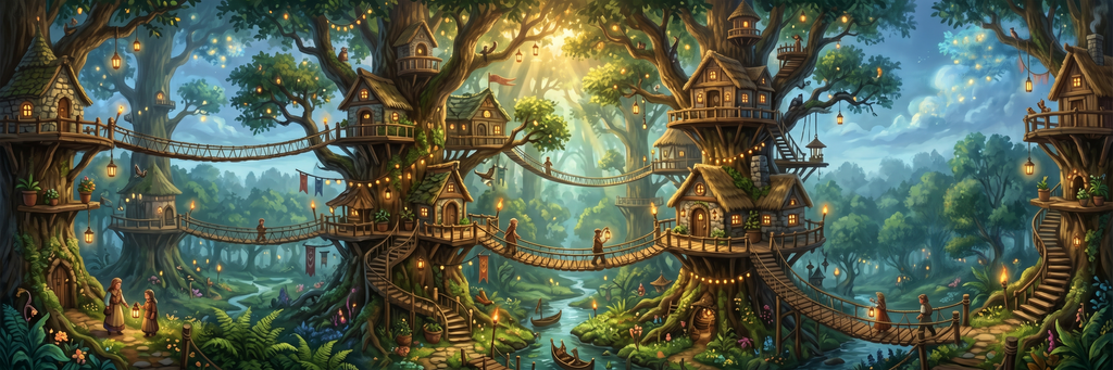 Treehouse Village mural